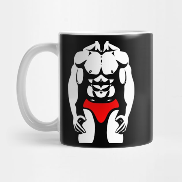 Muscle Man Physique Red Speedo by ArtFactoryAI